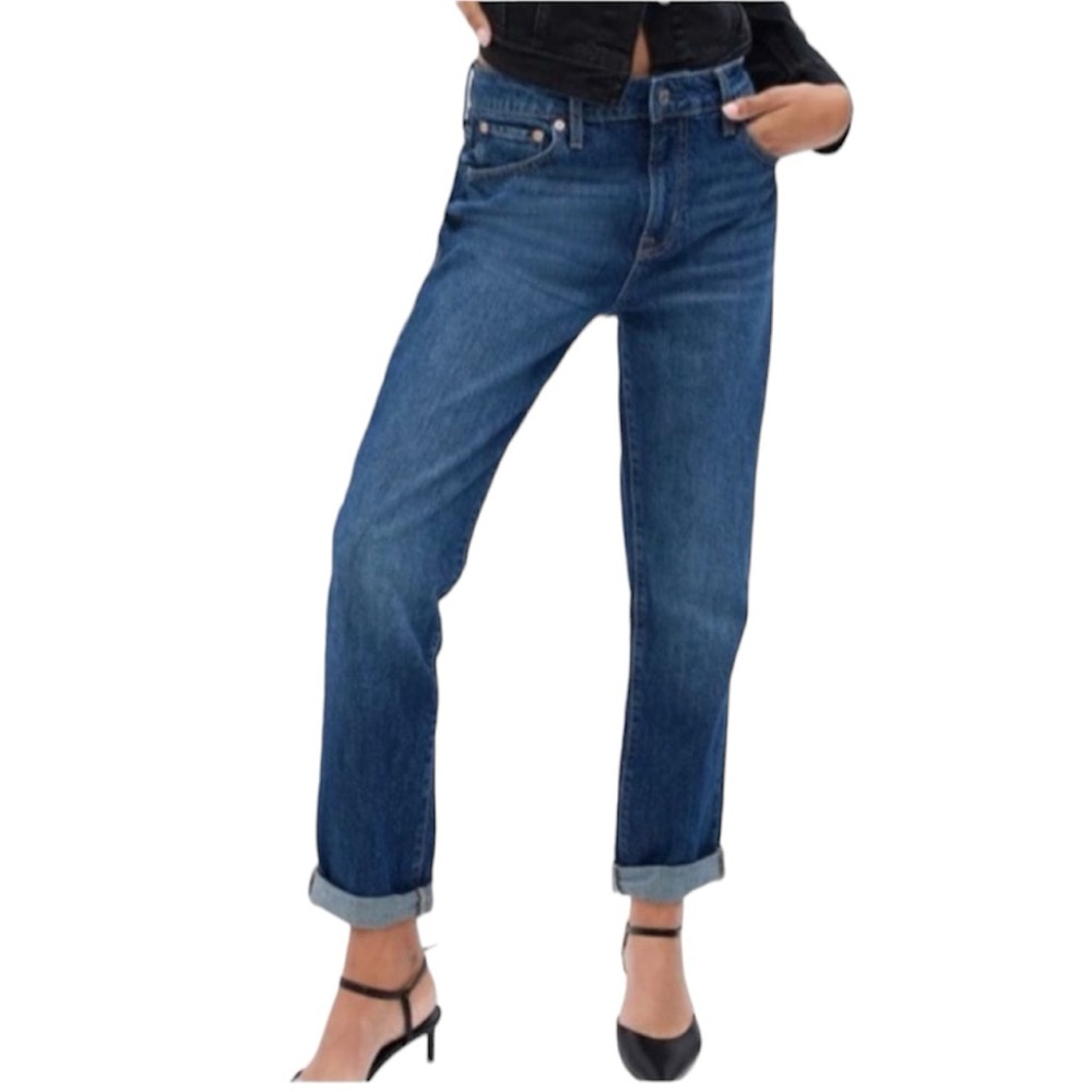 GAP Jeans Mid Rise Sexy Boyfriend Denim Blue Jeans Women’s Size 25